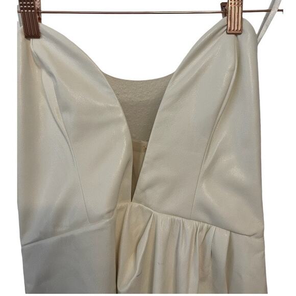 Michael Costello x REVOLVE Jake Gown Strapless Faux Leather Party Bridal Gala XS - Picture 8 of 16